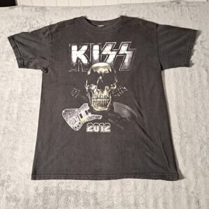 KISS The Tour 2012 Mötley Crüe Size Medium Black T-Shirt Double-Sided Cotton